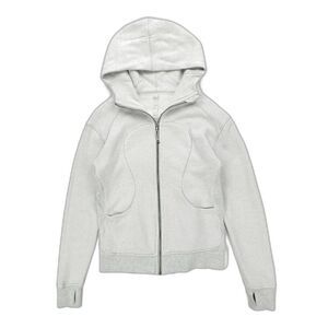 LULULEMON On The Daily Hoodie Heathered Light Grey Athleisure Jacket Yoga Sporty